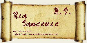 Mia Vančević vizit kartica
